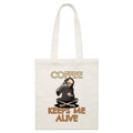 Coffee Keeps Me Alive Parcel Canvas Tote Bag Default Title Small Tote Bag Coffee Printed In Australia