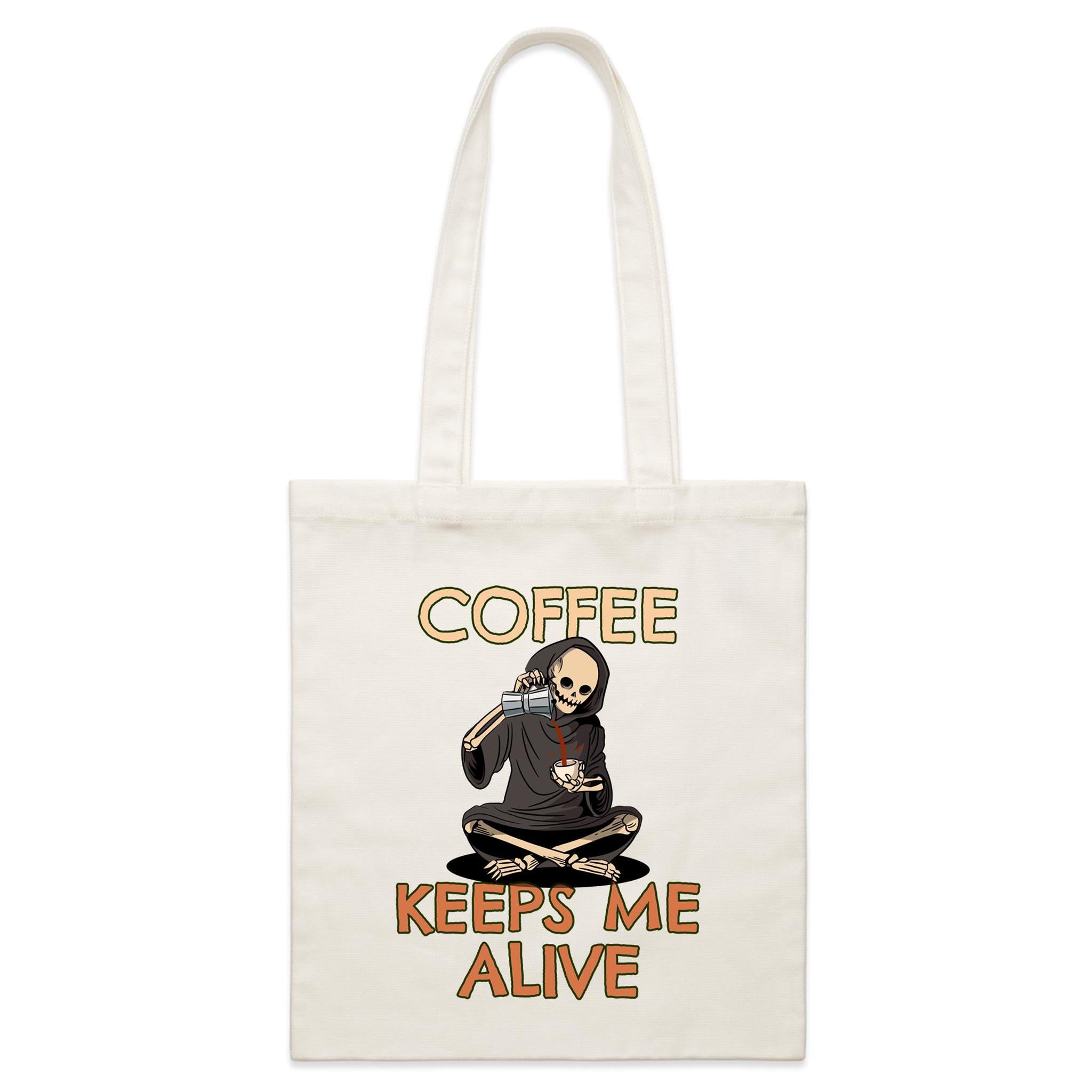 Coffee Keeps Me Alive - Parcel Canvas Tote Bag Default Title Small Tote Bag Coffee Printed In Australia