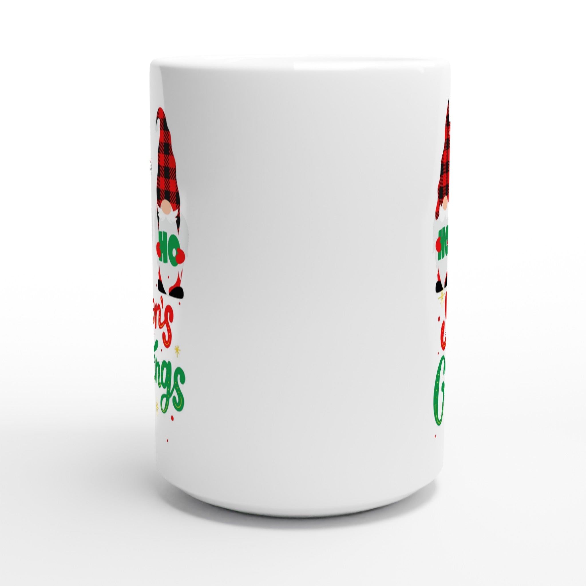 Christmas Gnome, Season's Greetings - White 15oz Ceramic Mug Christmas 15oz Mug Christmas Globally Fulfilled