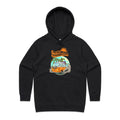 Hello Sunshine, Beach Van Women's AS Colour Hoodie Black Womens Hoodie Printed In Australia Summer