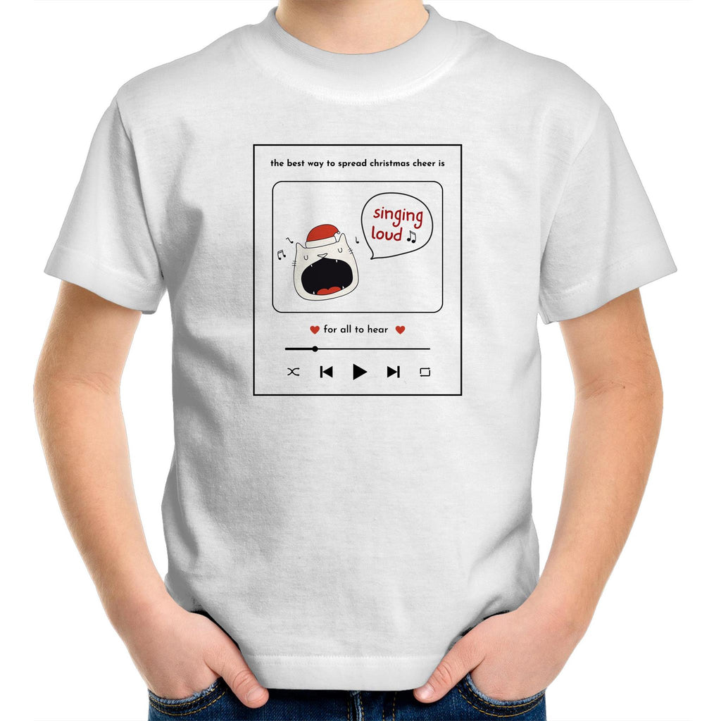 The Best Way To Spread Christmas Cheer Is Singing Loud For All To Hear - Kids Youth T-Shirt White Kids Christmas T-shirt Christmas Printed In Australia