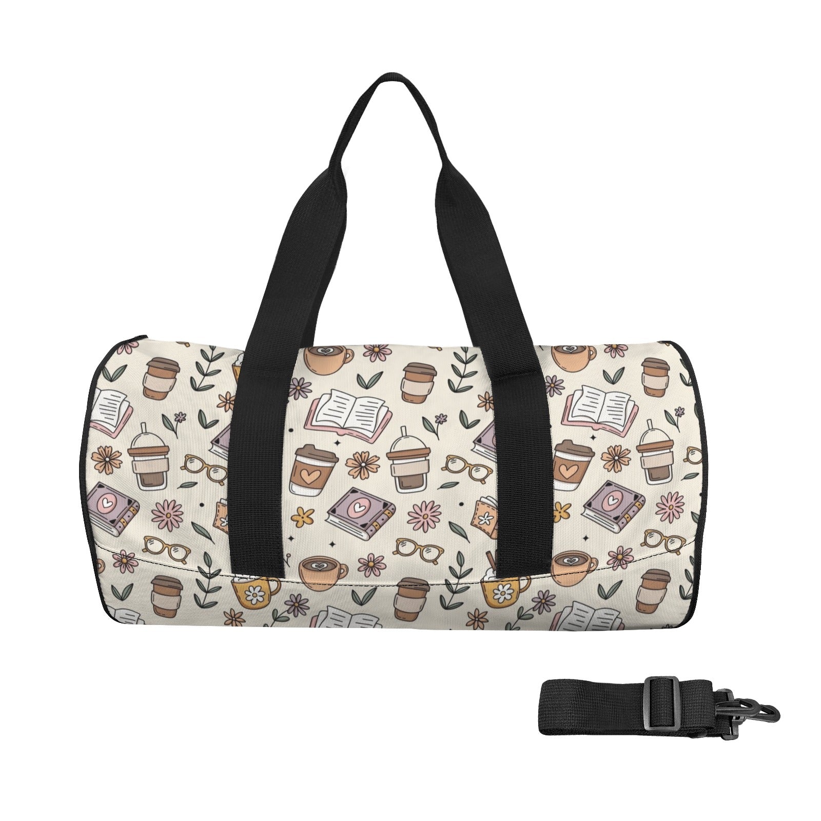 Books And Coffee Duffle Bag one size Duffle Bag Printed Offshore
