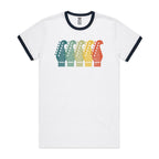 Guitar Headstock - Staple Ringer Tee White Navy Ringer T-Shirt Music Printed In Australia