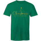 Christmas Is Better At The Beach - Mens T-Shirt Kelly Green Mens Christmas T-shirt Christmas Printed In Australia