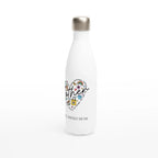 Personalised - Mother Heart Message - White 17oz Stainless Steel Water Bottle Personalised Water Bottle customise Globally Fulfilled Mum Name personalise