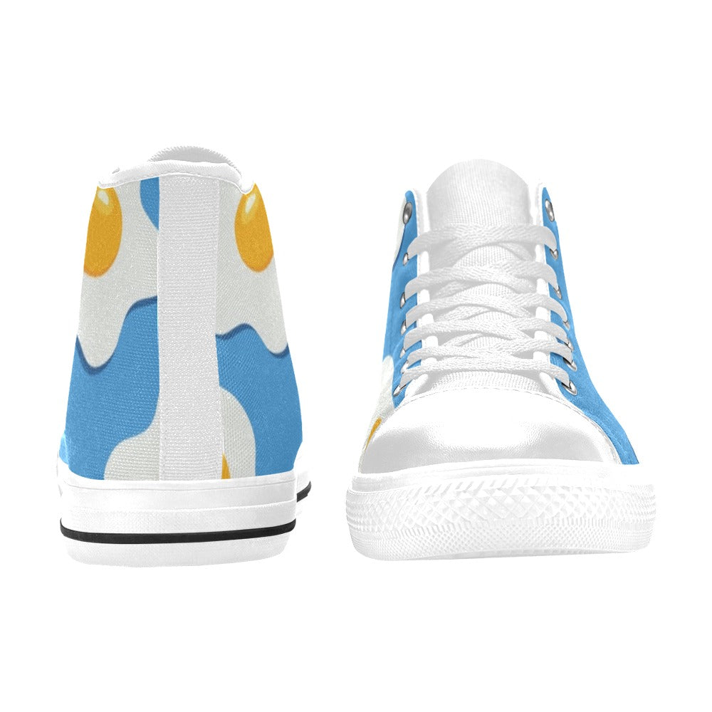 Fried Eggs - Kids High Top Canvas Shoes