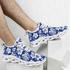 Blue Hawaiian Floral Men's Twisted Sole Sneakers