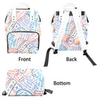 Travel Stamps - Multi-Function Backpack, Nappy / Diaper Bag
