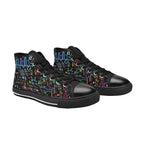 Math Scribbles - Kids High Top Canvas Shoes