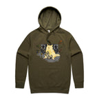 Cat Bass Player - Mens Hoodie Army Mens Hoodie animal Music Printed In Australia