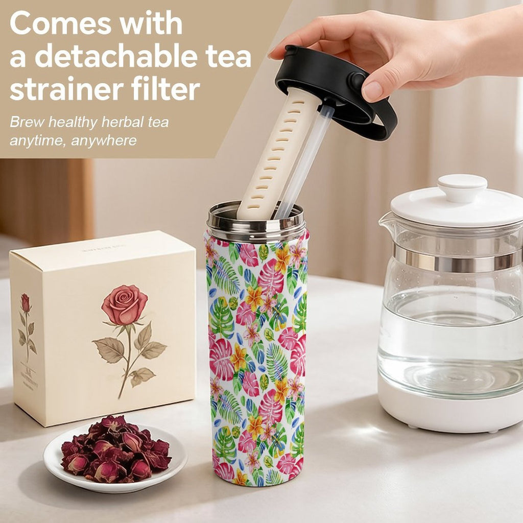 Bright Painted Tropical 20oz Tea Tumbler with Carry Handle