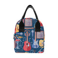 Music Instruments Blue Zipper Lunch Bag One Size Zipper Lunch Bag Printed Offshore