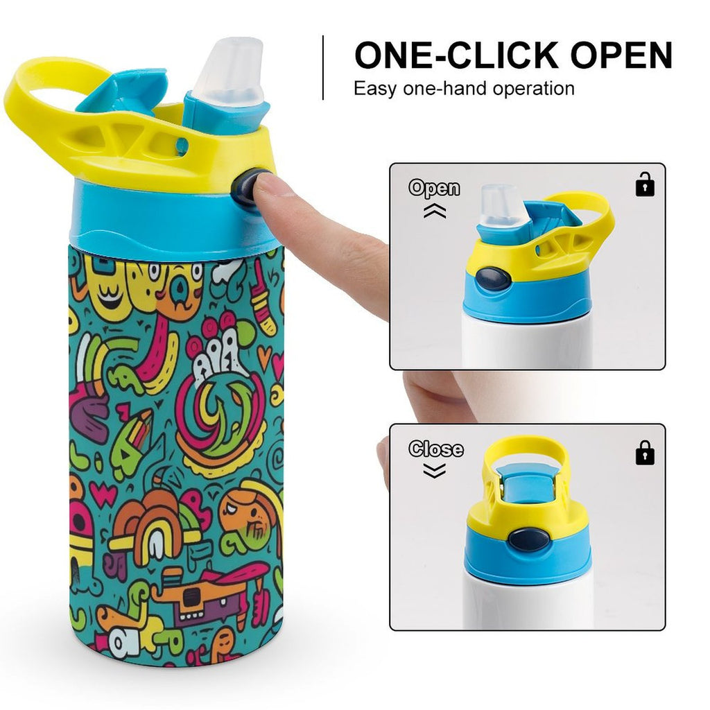 Crazy Creatures - Little Kids Water Bottle Little Kids Water Bottle Printed Offshore Sci Fi