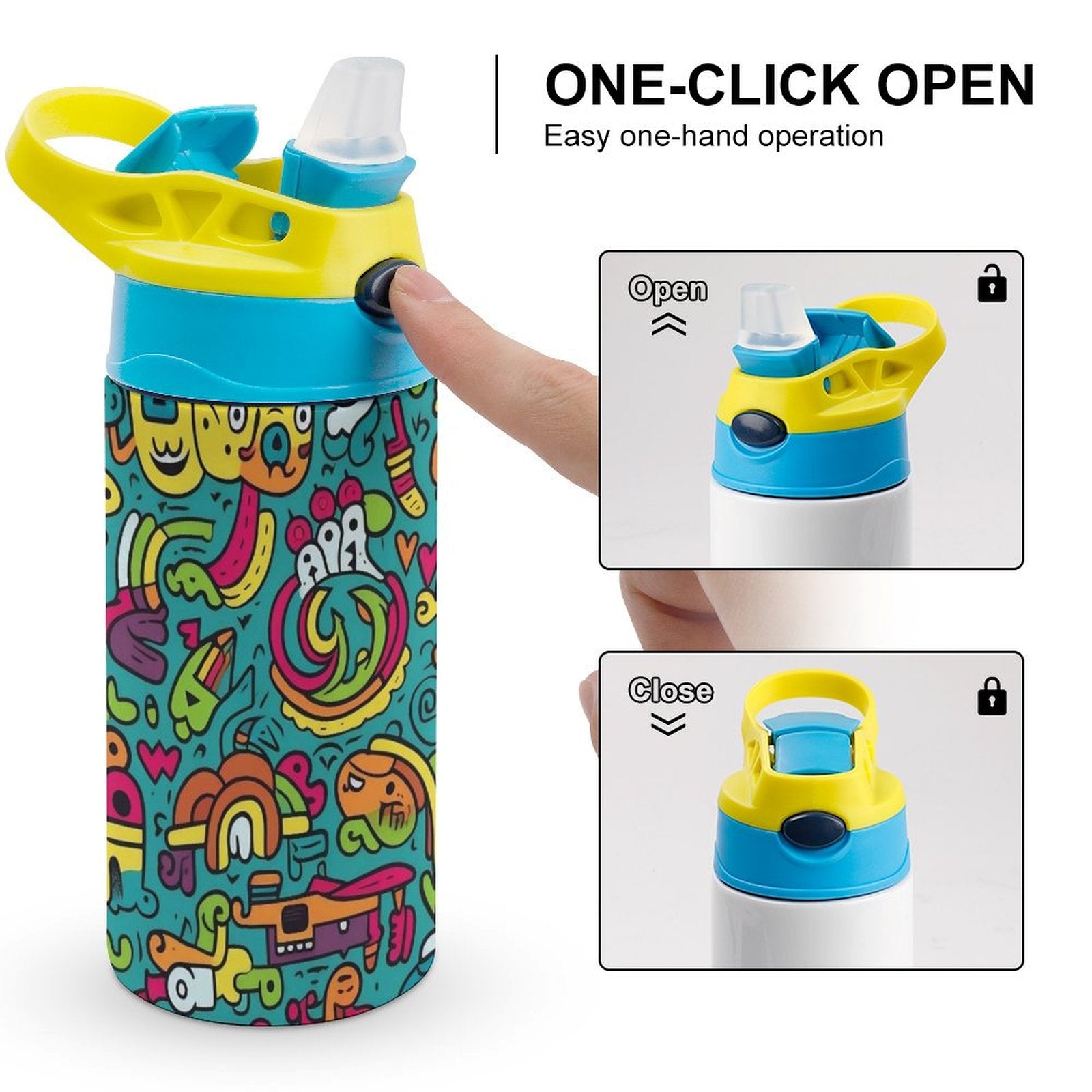 Crazy Creatures - Little Kids Water Bottle Little Kids Water Bottle Printed Offshore Sci Fi