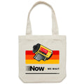 Camera Film, Now We Wait Canvas Tote Bag Cream One Size Tote Bag Printed In Australia Retro