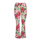 Hibiscus High Waist Crossover Tummy Control Flare Leggings High Waist Flare Leggings Plants Printed Offshore