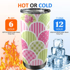 Floral Tabs - 20oz Mobile Tumbler with Lid (Black Lock) 20oz Travel Mug Plants Printed Offshore