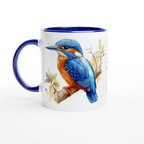 Personalise - Kingfisher, Australian Birds - 11oz Ceramic Mug Ceramic Blue Personalised 11oz Mug animal Globally Fulfilled