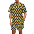 Painted Sunflower Men's Hawaiian Shirt & Shorts Set Men's Hawaiian Shirt & Shorts Set Plants Printed Offshore