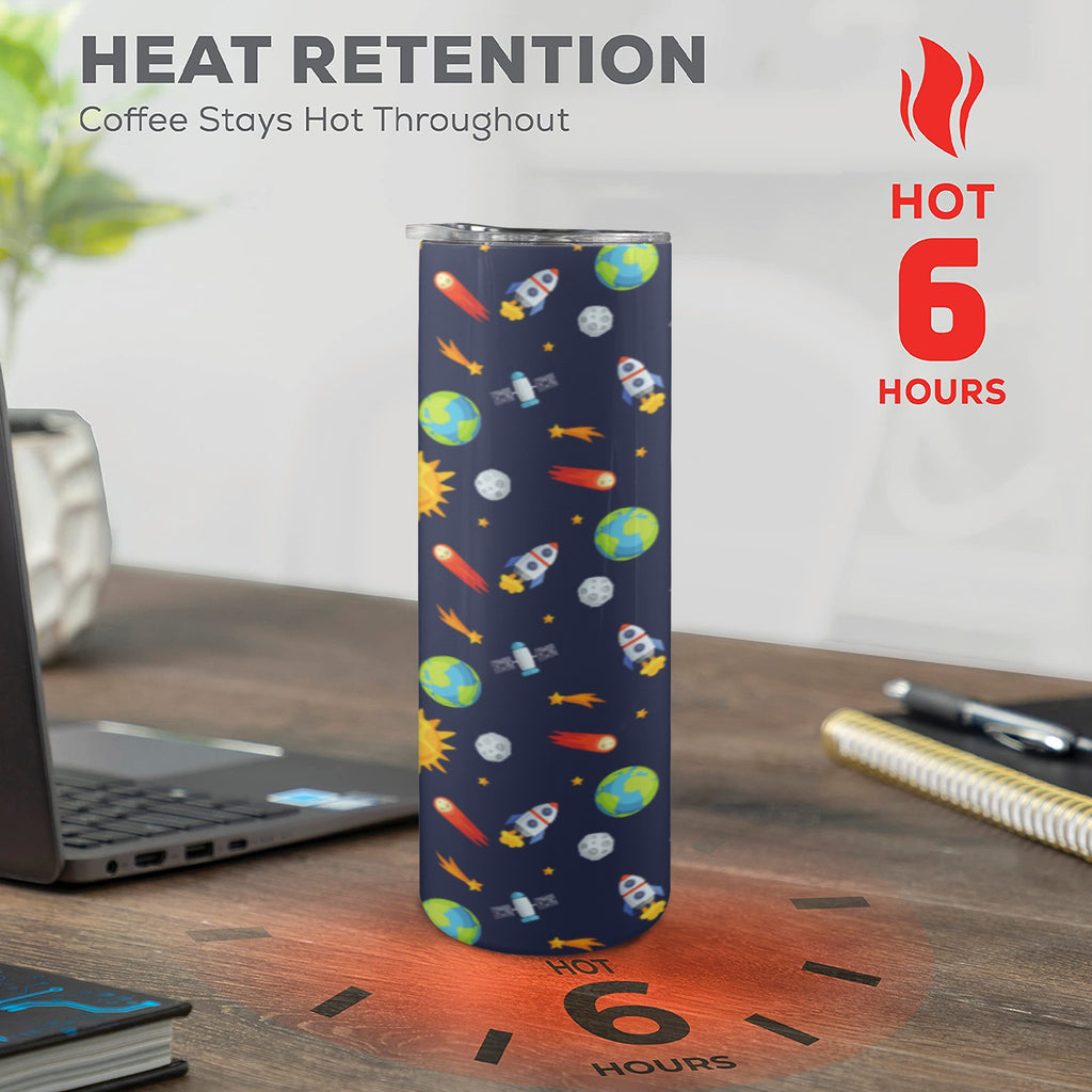 Busy Space 20oz Tall Skinny Tumbler with Lid and Straw