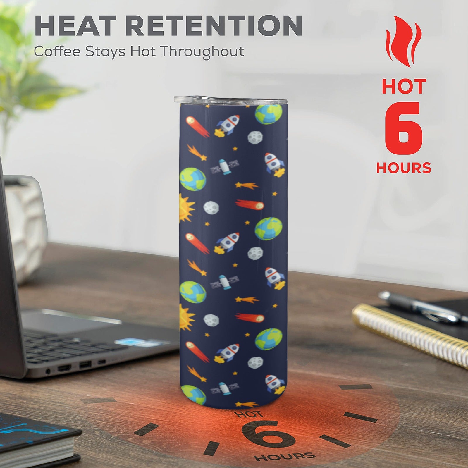 Busy Space 20oz Tall Skinny Tumbler with Lid and Straw