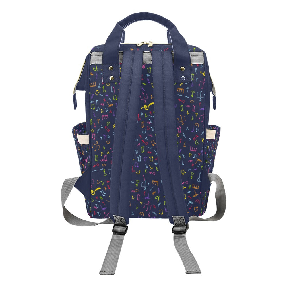 Music Notes - Multi-Function Backpack, Nappy / Diaper Bag