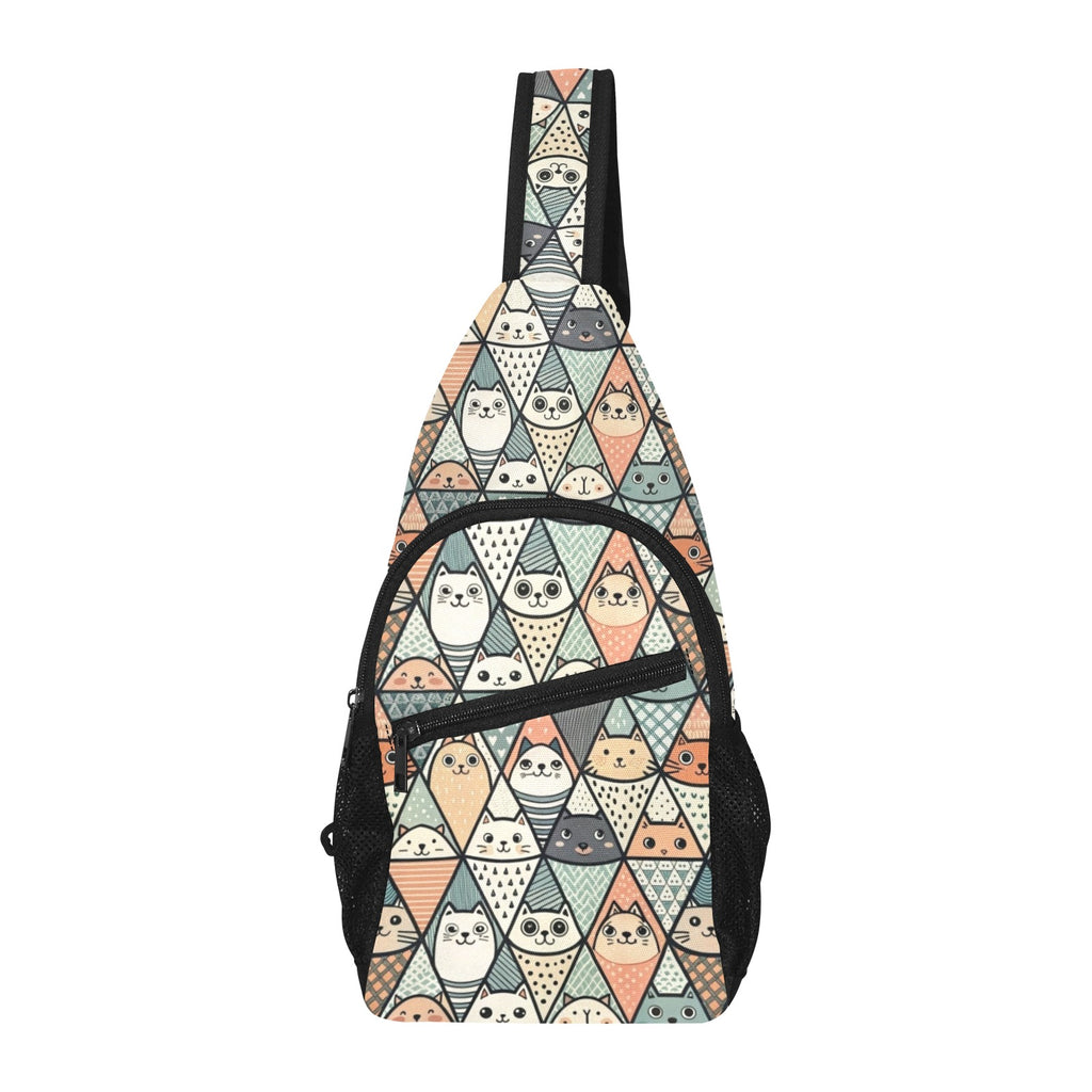 Diamond Cat Pattern Chest Bag Cross Body Chest Bag animal Printed Offshore