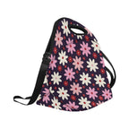 Pink Daisy Neoprene Lunch Bag/Large (Model 1669) Neoprene Lunch Bag Plants Printed Offshore