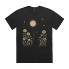 Whimsical Cat And Moon - AS Colour Heavy Faded Tee
