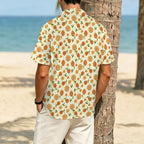 Graphic Floral Men's Crinkle Hawaiian Shirt