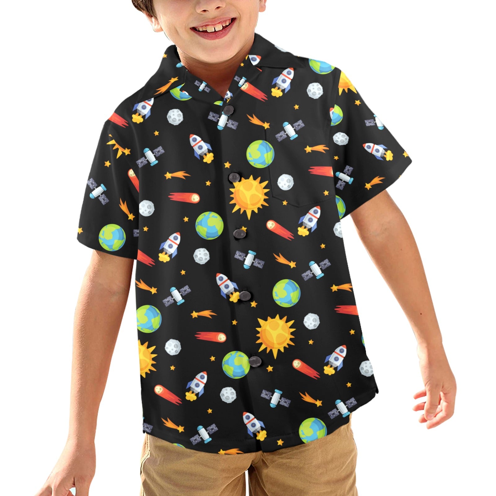 Busy Space - Junior Kids Hawaiian Shirt