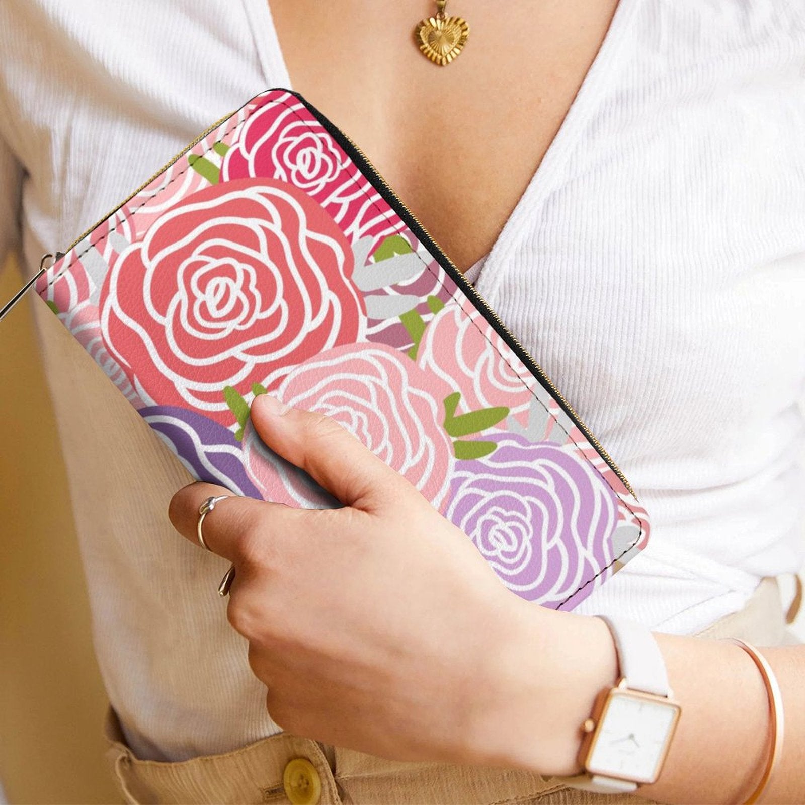 Abstract Roses -  PU Leather Wallet