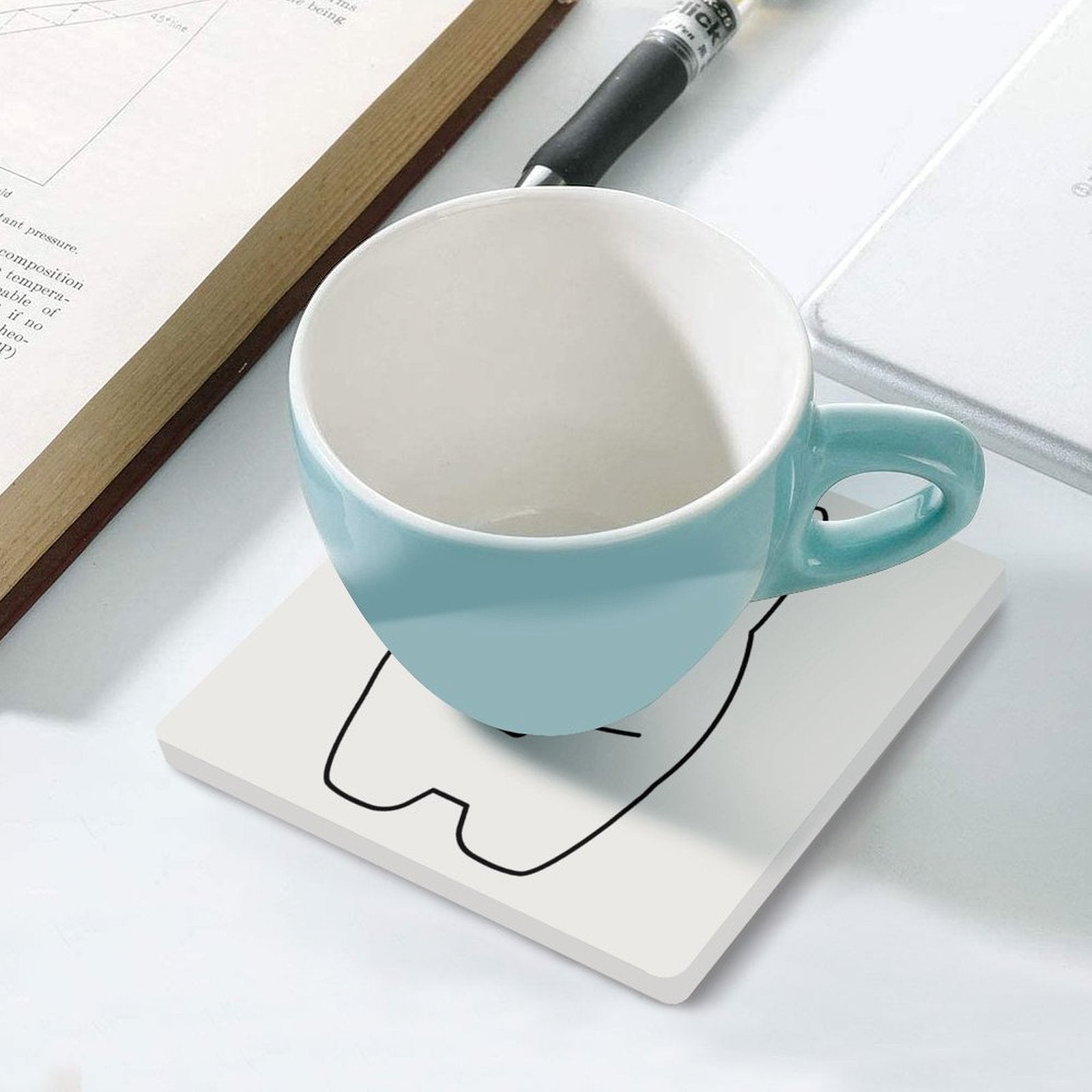 Cool Cat - Ceramic Coasters (Square) Ceramic Coasters animal Printed Offshore