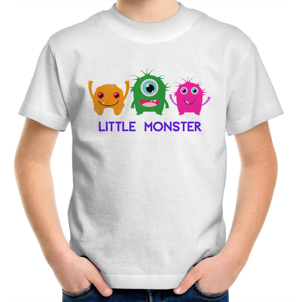 Little Monster - Kids Youth T-Shirt White Kids Youth T-shirt Printed In Australia Sci Fi