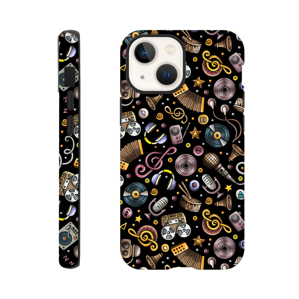 Retro Music Mix - Apple iPhone Tough case iPhone 13 Mini iPhone Tough Case Globally Fulfilled Music