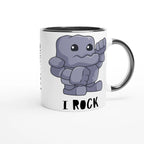 Pesonalise - I Rock - White 11oz Ceramic Mug Personalised Mug customise Globally Fulfilled Music personalise