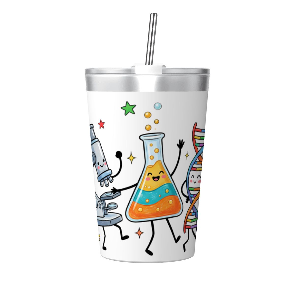 Cute Science Characters Small Stainless Steel Travel Mug Cup 12oz/350ml