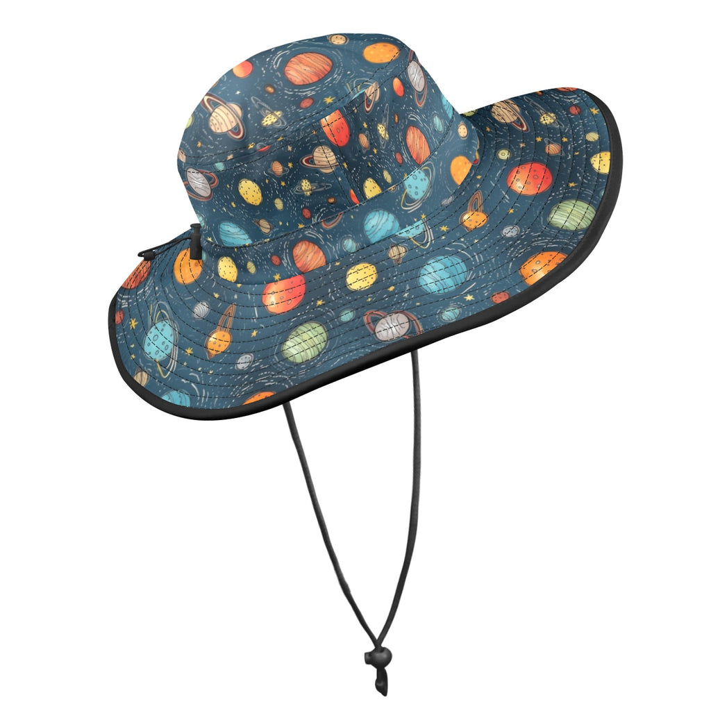 Galaxy Wide Brim Bucket Hat Wide Brim Bucket Hat Printed Offshore Space