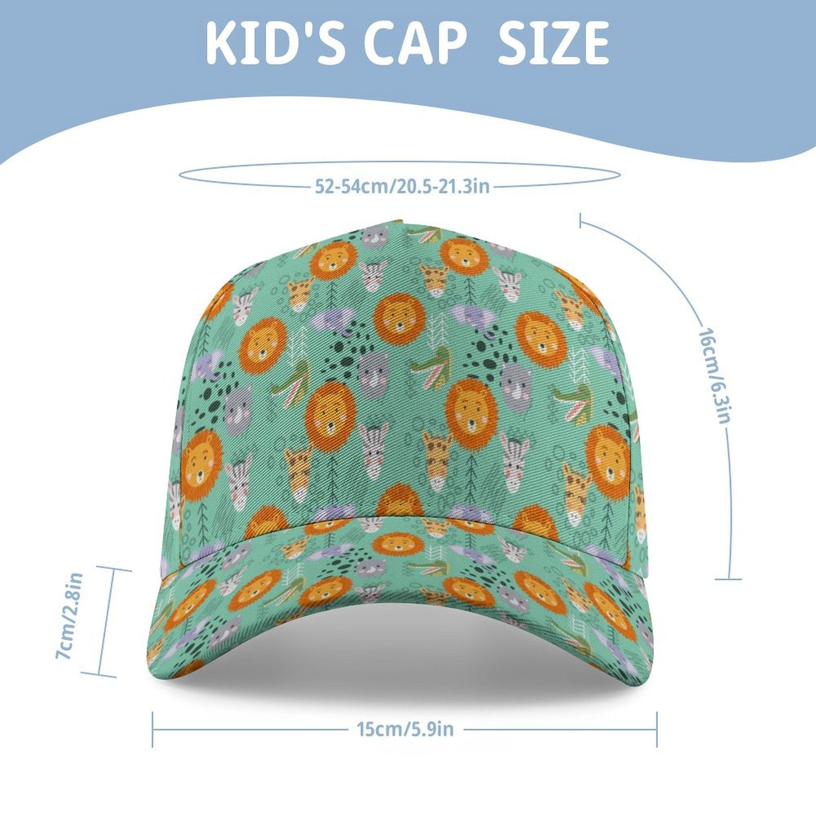 Safari Animals Kids Baseball Cap