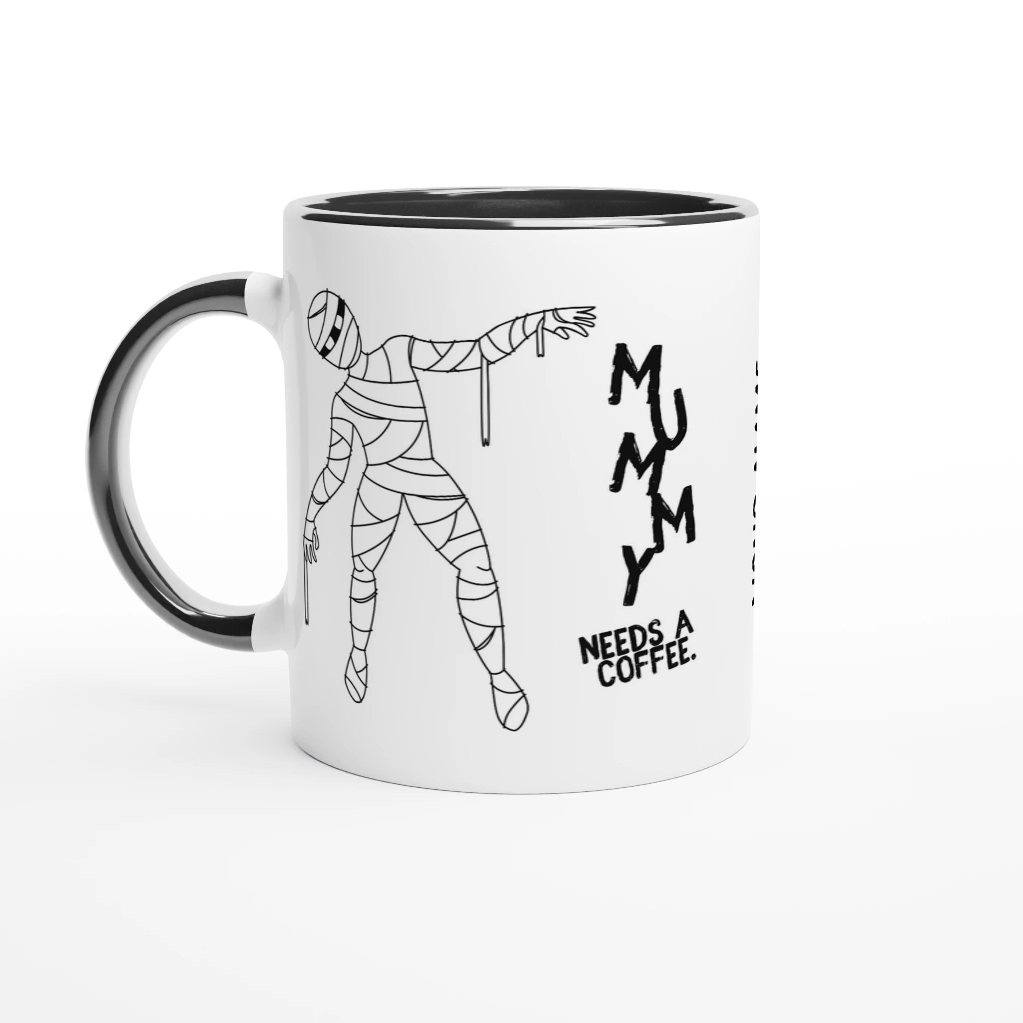 Personalised - Mummy Needs A Coffee - 11oz Ceramic Mug Ceramic Black Personalised 11oz Mug Globally Fulfilled Mum