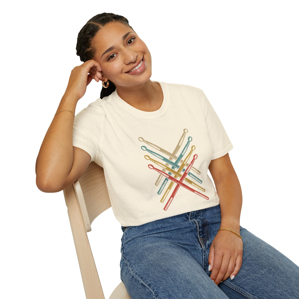 Retro Drumsticks - Unisex Softstyle T-shirt
