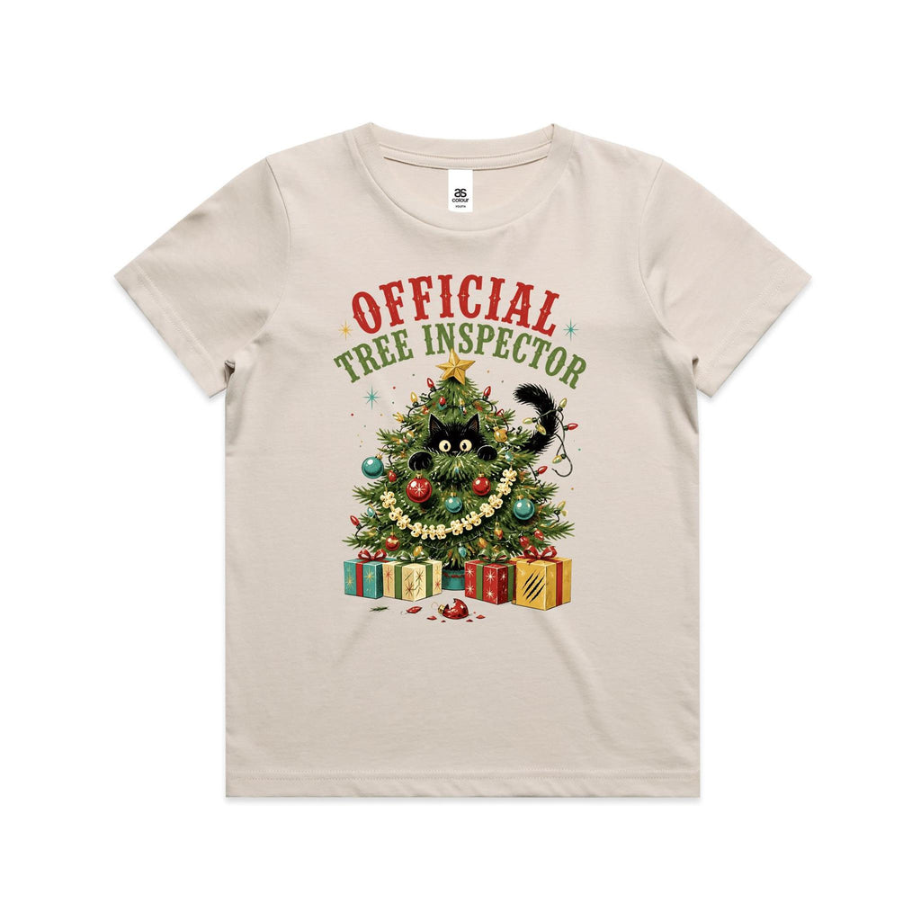 Official Tree Inspector Cat Kids Christmas T-shirt Bone Kids Christmas T-shirt Christmas Printed In Australia