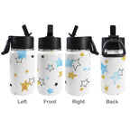 Stars In Blue And Gold 12oz Kids Water Bottle with Straw Lid
