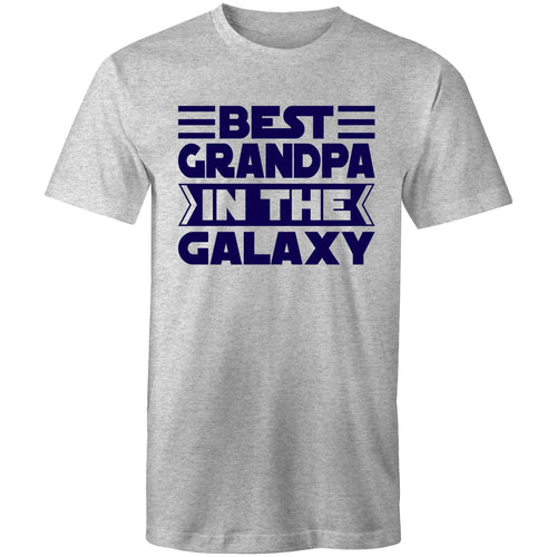 Best Grandpa In The Galaxy - Mens T-Shirt Grey Marle Mens T-shirt Dad Printed In Australia