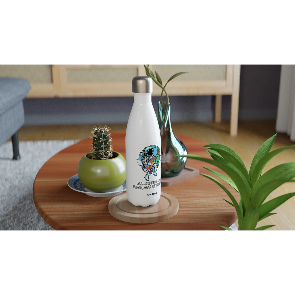Personalised - Astronaut, All We Need Is Love, Peace And A Little Space - Personalised Water Bottle customise personalise Space