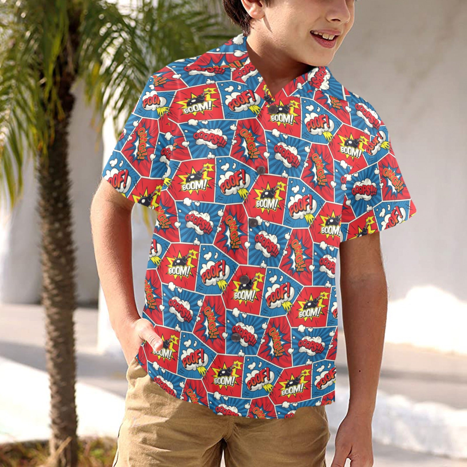 Comic Book Pop - Junior Kids Hawaiian Shirt