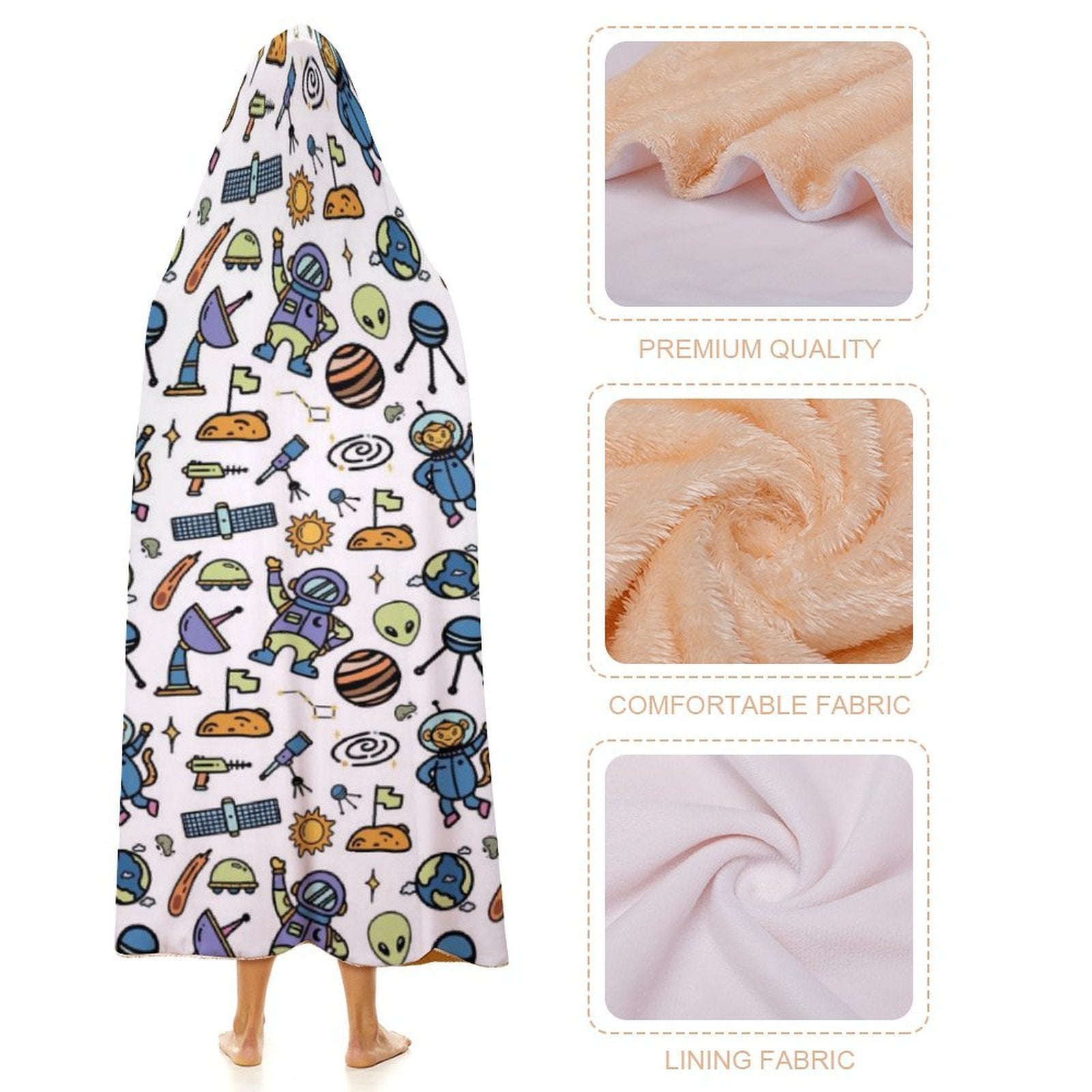 All About Space Kids Hooded Blanket 100cm x 130cm