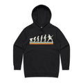 Guitar Player Evolution - Womens Hoodie Black Womens Hoodie Music Printed In Australia
