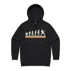 Guitar Player Evolution - Womens Hoodie Black Womens Hoodie Music Printed In Australia