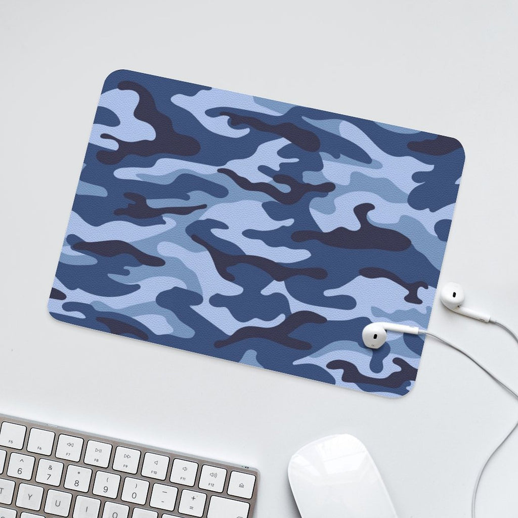 Blue Camouflage Leather Mouse Pad Leather Mouse Pad Printed Offshore